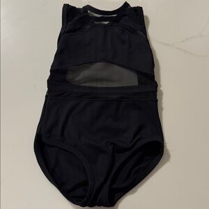 Five Dancewear Black Sleeveless Mesh Leotard YL